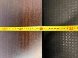 Dark Brown Office Desk with Cable Ports – depth measurement