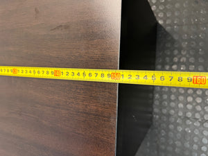 Dark Brown Office Desk with Cable Ports – width measurement
