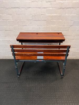 Vintage Style Wooden School Desk with Metal Frame – condition detail