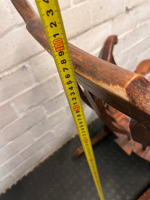 Vintage-Style Wooden Rocking Chair with Turned Spindles – height measurement