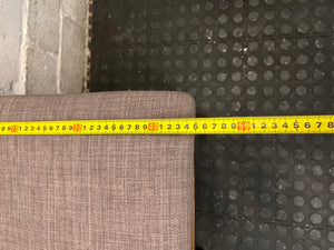 Brown Wooden Dining Chair with Fabric Upholstered Seat — Damaged Condition – width measurement