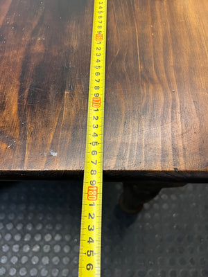 Dark Stained Pine Dining Table with Turned Legs – width measurement