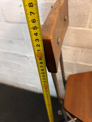 Wooden and Chrome Bar Stool with High Backrest – height measurement