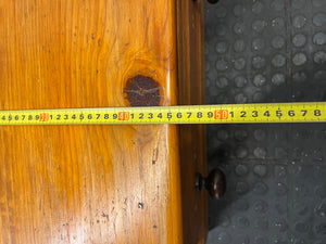 Vintage Oregon Pine Low Chest of Drawers – depth measurement