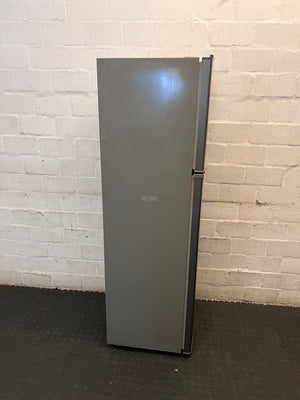 Hisense Silver Top-Mount Fridge Freezer — Working Well with External Damage – back view