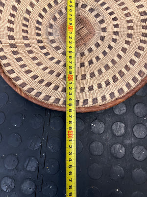 Woven Grass Decorative Basket with Spiral Pattern – depth measurement