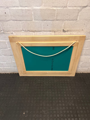 Light Wood Landscape Wall Mirror with Rope Detail – back view