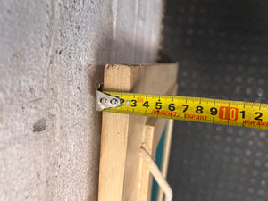 Light Wood Landscape Wall Mirror with Rope Detail – depth measurement