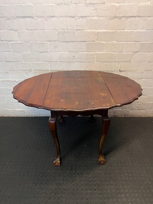 Dark Brown Imbuia Wood Drop-Leaf Dining Table – main front view