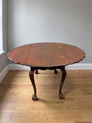 Dark Brown Imbuia Wood Drop-Leaf Dining Table – styled product image