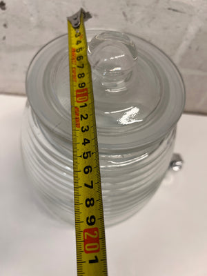 Ribbed Glass Beverage Dispenser with Lid – depth measurement