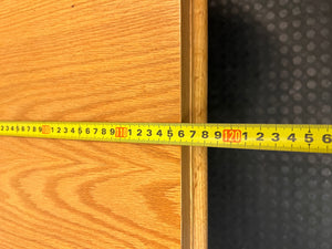 Round Wood-Finish Pedestal Dining Table – depth measurement