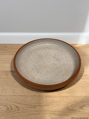 Speckled Ceramic Serving Platter with Terracotta Rim – styled product image