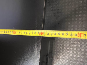 Black Office Desk with Integrated Hutch and Drawers — Damaged Desk Unit – depth measurement