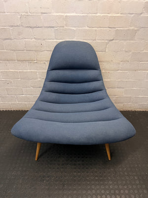 Modern Blue Upholstered Accent Chair with Tapered Wood Legs – main front view