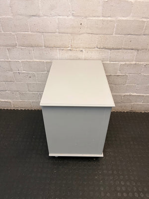 Grey Single Drawer Bedside Table with Open Shelf – top view