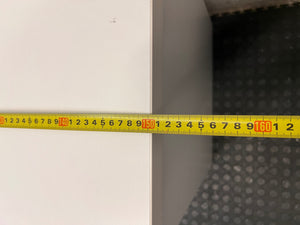 White Office Desk with 4-Drawer Pedestal – depth measurement