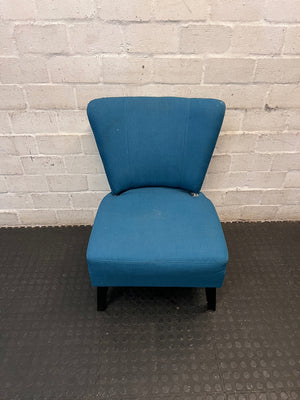 Teal Upholstered Armless Accent Chair – main front view