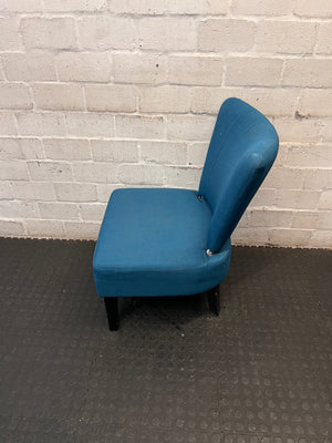 Teal Upholstered Armless Accent Chair – side view