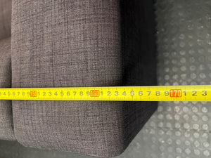 Black Fabric 2 Seater Couch with Silver Legs – width measurement