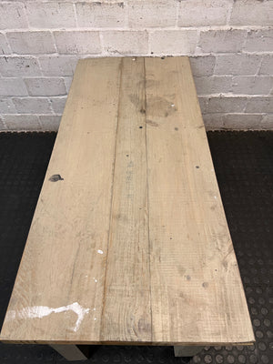 Whitewashed Rectangular Wooden Coffee Table – top view