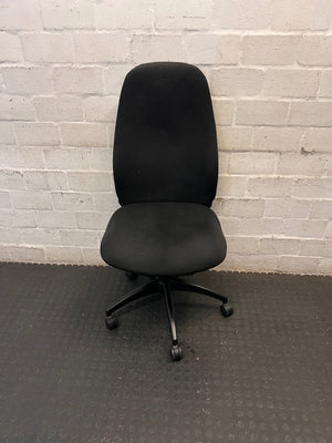 High-Back Black Fabric Office Swivel Chair – main front view