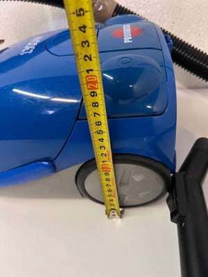 Blue Canister Vacuum Cleaner with Attachments – height measurement