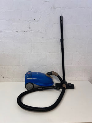 Blue Canister Vacuum Cleaner with Attachments – main front view