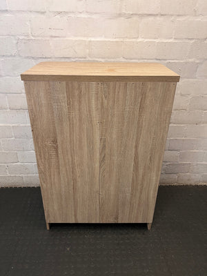 Light Oak-Style 5-Drawer Chest with Lock – back view