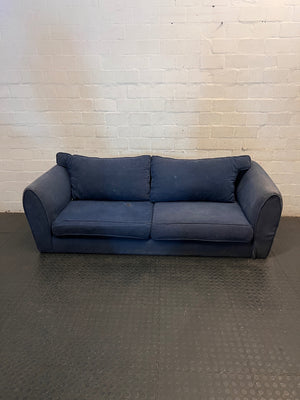 Navy Blue Fabric 3 Seater Couch – main front view