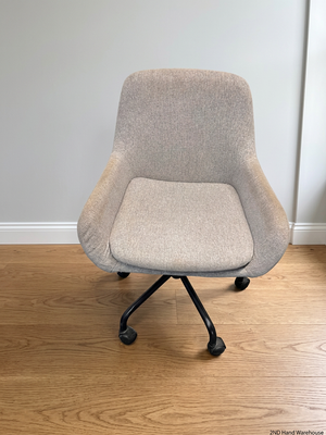 Grey Fabric Office Chair with Black Swivel Base – styled product image
