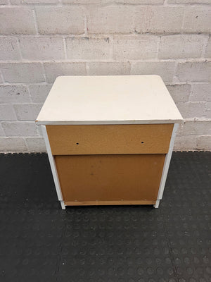 White 3-Drawer Storage Pedestal – back view