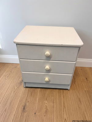 White 3-Drawer Storage Pedestal – styled product image