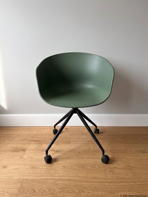 Modern Green Moulded Office Chair with Castors – styled product image