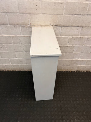 Compact White Wooden Bookshelf – back view