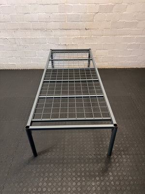 Sky Distribution Grey Metal Single Bed Frame – top view