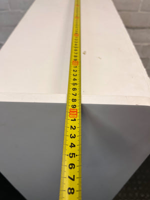 White Wooden Single Headboard with Shelving – width measurement