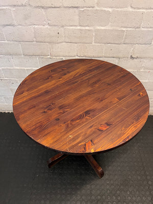 Round Wooden Pedestal Dining Table – condition detail