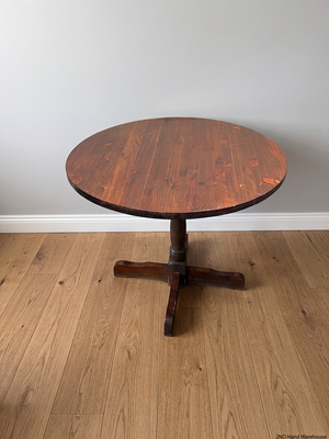 Round Wooden Pedestal Dining Table – styled product image