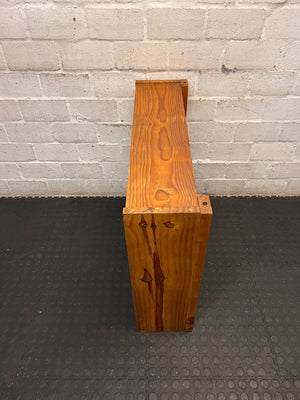 Compact Warm Oak Toned Timber Bookshelf – side view