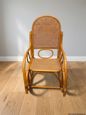 Vintage Bamboo and Cane Rocking Chair – styled product image