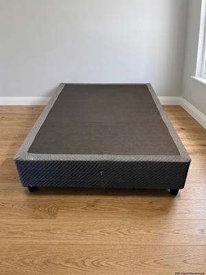 Quilted Grey Upholstered Double Bed Base – styled product image