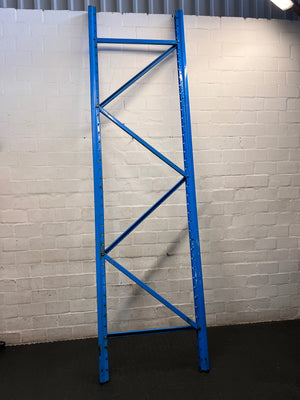 Blue Industrial Steel Racking Upright Frame – side view