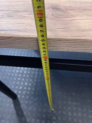 Russells Oak Finish Table with Black Metal Frame – height measurement