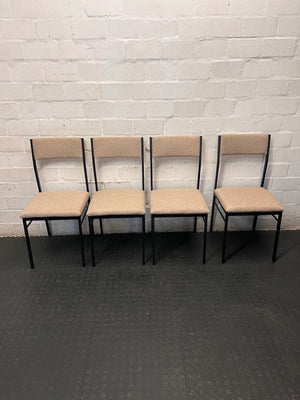 Russells Cream Upholstered Dining Chair with Metal Frame – condition detail