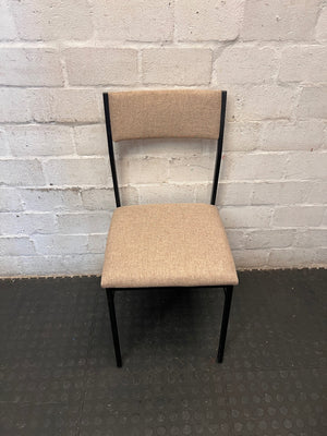 Russells Cream Upholstered Dining Chair with Metal Frame – main front view