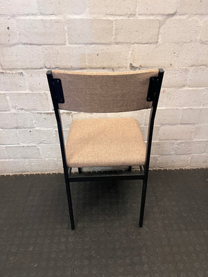 Russells Cream Upholstered Dining Chair with Metal Frame – side view