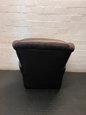 Brown Textured Faux-Leather One Seater Couch – condition detail