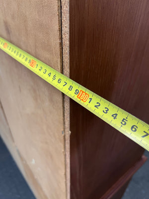 Classic Oak Veneer Wall Unit with Display Shelving – depth measurement