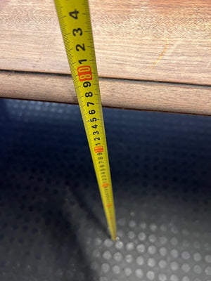Large Timber Office Desk with Shaped Apron – height measurement